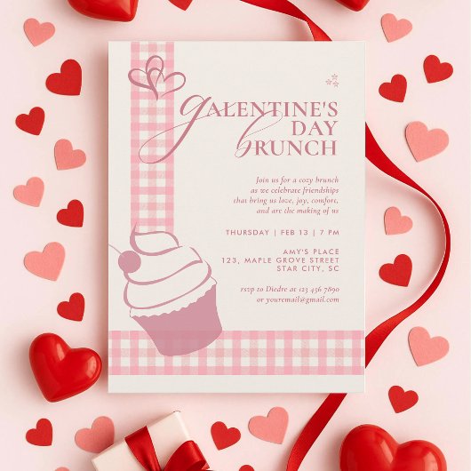 Modern Elegant Cute Pink Typography Galentine's Einladung