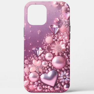 Modern elegant cute purple pearls Valentine’s Day Case-Mate iPhone Hülle