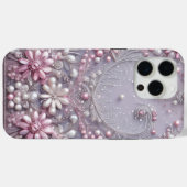 Modern elegant cute purple pearls Valentine’s Day Case-Mate iPhone Hülle (Rückseite (Horizontal))