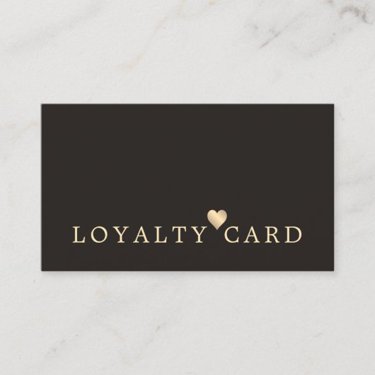 Modern Elegant Dark falsch Gold Heart Beauty Loyal Treuekarte (Vorderseite)