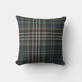 Modern Elegant Dark Green Plaid Kissen
