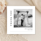 Modern Elegant Destination Beach Wedding Photo Dankeskarte