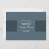 Modern | Elegant Dusty Blue 2 Foto Abschluss Ankündigung (Rückseite)