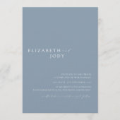 Modern Elegant Dusty Blue Simple Wedding  Einladung (Vorderseite)