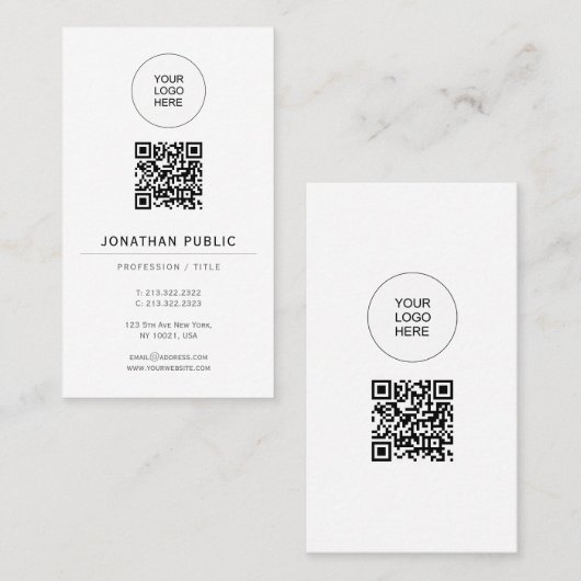 Modern Elegant Easy to Make Template Vertical Visitenkarte (Vorne/Hinten)