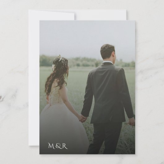 Modern Elegant  Editable Names Wedding Invitation Einladung (Rückseite)