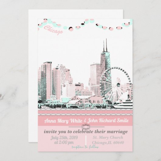 Modern-Elegant Einladung (Vorne/Hinten)