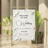 Modern Elegant Embossed Floral Wedding Sign Poster