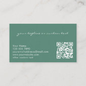 Modern Elegant Eucalyptus Add Logo QR Code Beauty Visitenkarte (Rückseite)