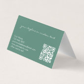 Modern Elegant Eucalyptus Green Add Logo QR Code Visitenkarten (Rückseite)