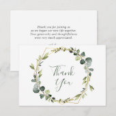 Modern Elegant Eucalyptus Wreath Stilrahmen Dankeskarte (Vorne/Hinten)