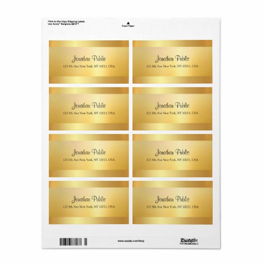 Modern Elegant Falsch Gold Cool Script Template (Vorne)