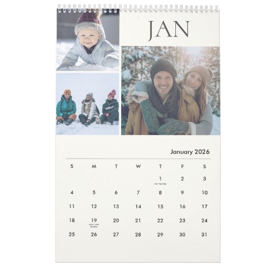 Modern Elegant Family Photo Calendar Kalender (Jan 2026)
