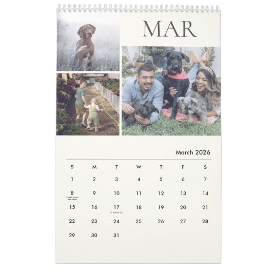 Modern Elegant Family Photo Calendar Kalender (Mär 2026)