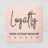 Modern Elegant Faux Rose Gold Loyalty Card Treuekarte (Vorderseite)