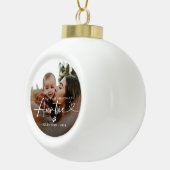 Modern Elegant First Christmas As Auntie Photo Keramik Kugel-Ornament (Rechts)