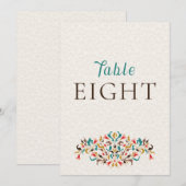 Modern Elegant Floral Wreath Wedding Table Number Einladung (Vorne/Hinten)