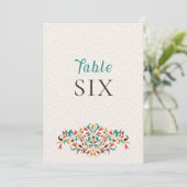 Modern Elegant Floral Wreath Wedding Table Number Einladung (Stehend Vorderseite)