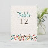Modern Elegant Floral Wreath Wedding Table Number Einladung (Stehend Vorderseite)