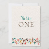 Modern Elegant Floral Wreath Wedding Table Number Einladung (Vorderseite)