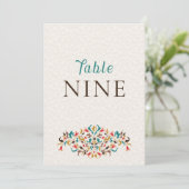 Modern Elegant Floral Wreath Wedding Table Number Einladung (Stehend Vorderseite)