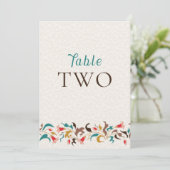 Modern Elegant Floral Wreath Wedding Table Number Einladung (Stehend Vorderseite)