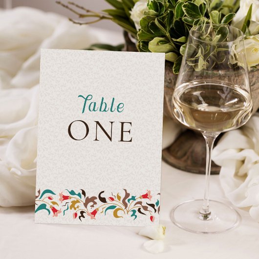 Modern Elegant Floral Wreath Wedding Table Number Einladung