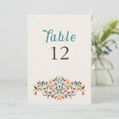 Modern Elegant Floral Wreath Wedding Table Number Einladung (Stehend Vorderseite)