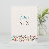 Modern Elegant Floral Wreath Wedding Table Number Einladung (Stehend Vorderseite)