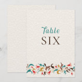 Modern Elegant Floral Wreath Wedding Table Number Einladung (Vorne/Hinten)