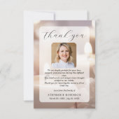 Modern Elegant Funeral Sympathy Memorial Photo Dankeskarte (Vorderseite)