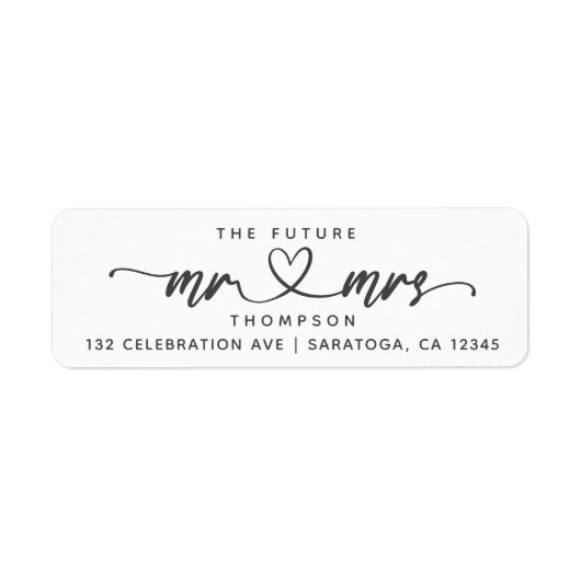 Modern Elegant Future MR and MRS Hearts Script (Vorne)