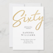 Modern Elegant Gold 60. Geburtstag Einladung (Vorderseite)