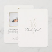 Modern Elegant Gold & Black Calligraphy Baptism  Dankeskarte (Vorne/Hinten)