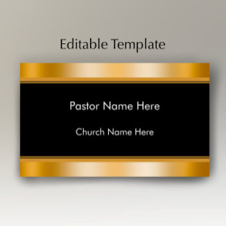 Modern Elegant Gold Custom Text Church Pastor  Visitenkarte