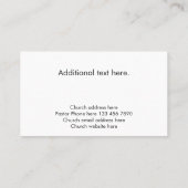 Modern Elegant Gold Custom Text Church Pastor Visitenkarte (Rückseite)