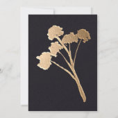 Modern Elegant Gold Faux Metal Floral Wedding Einladung (Rückseite)