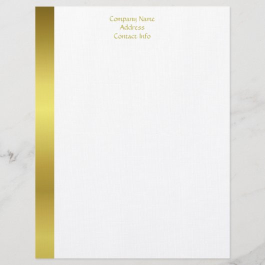 Modern Elegant Gold Foil Company Briefbogen (Vorderseite)