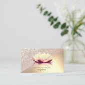 Modern Elegant Gold Glitzer Bokeh Ombre Lotus Visitenkarte (Stehend Vorderseite)