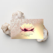 Modern Elegant Gold Glitzer Bokeh Ombre Lotus Visitenkarte