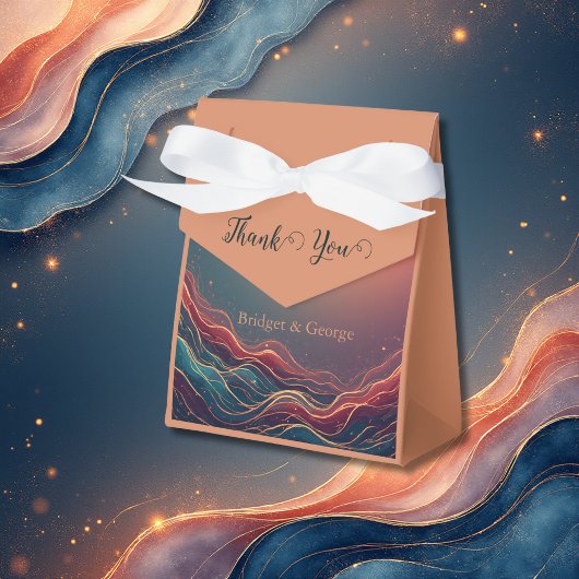 Modern Elegant Gold Marble Navy Terracotta Wedding Geschenkschachtel