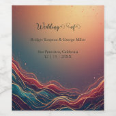 Modern Elegant Gold Marble Navy Terracotta Wedding Weinetikett (Einzelnes Label)