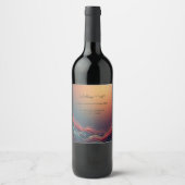 Modern Elegant Gold Marble Navy Terracotta Wedding Weinetikett (Vorderseite)