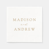 Modern Elegant Gold Script Wedding Serviette (Vorderseite)