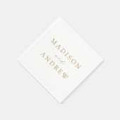 Modern Elegant Gold Script Wedding Serviette (Ecke)