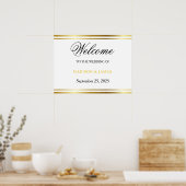 Modern Elegant Gold Script Wedding Welcome Poster (Küche)