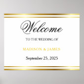 Modern Elegant Gold Script Wedding Welcome Poster (Vorne)