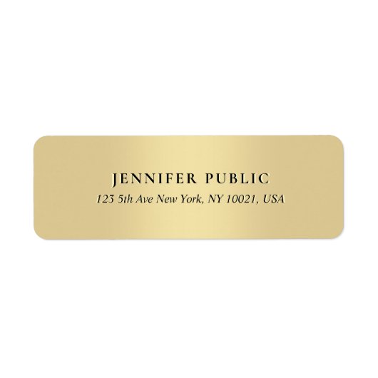 Modern Elegant Gold Simple Template Return Address (Vorne)
