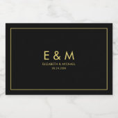 Modern Elegant Gold Text Monogram Save the Date Alkoholflaschenetikett (Einzelnes Label)