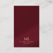 Modern Elegant Gold Text Monogram Vertical Oceania Visitenkarte (Vorderseite)